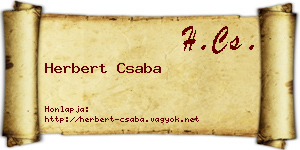 Herbert Csaba névjegykártya