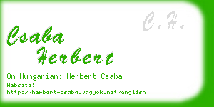 csaba herbert business card